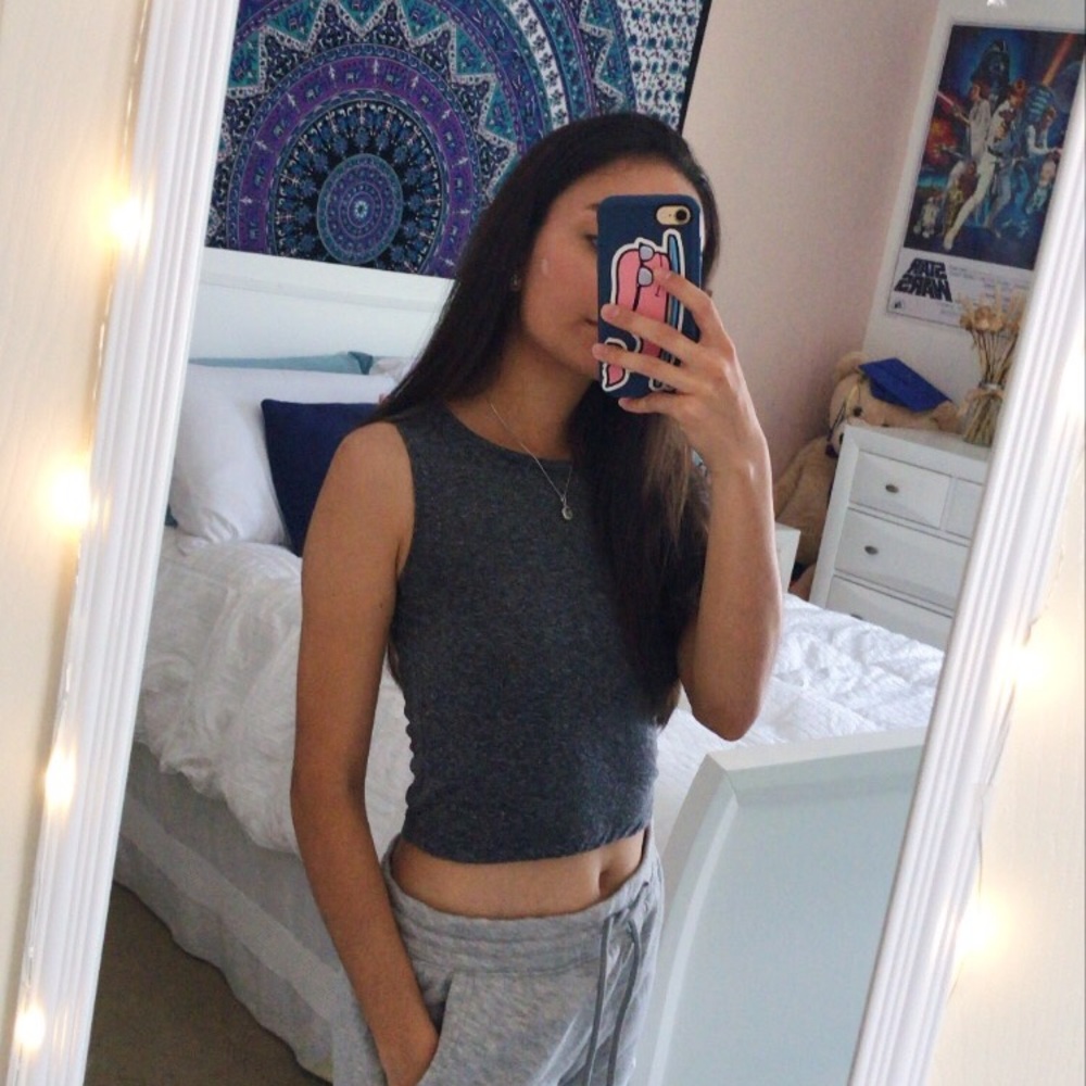 Grey Crop Top